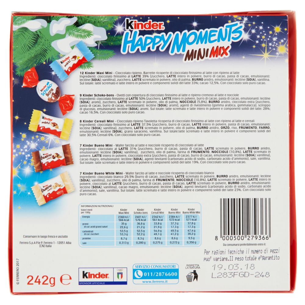 Kinder Happy Moments Mini Mix 43 Pezzi 242 g