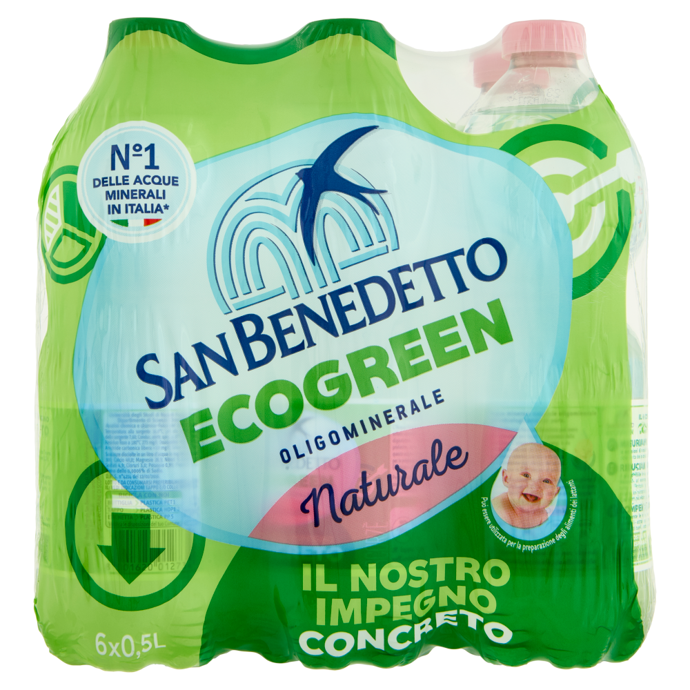 San Benedetto Acqua Naturale Benedicta Ecogreen 6 x 0,5 L