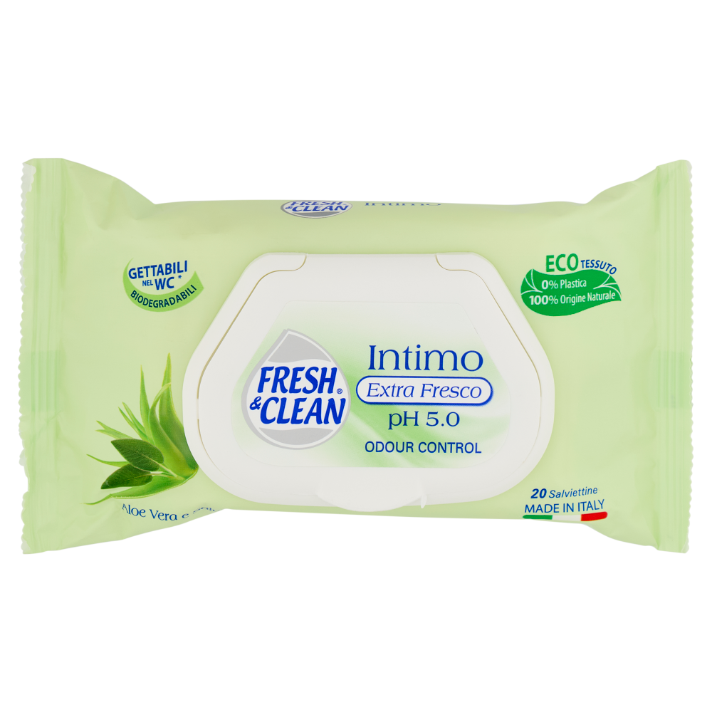 Fresh & Clean Intimo Extra Fresco pH 5.0 Aloe Vera e Salvia 20 pz