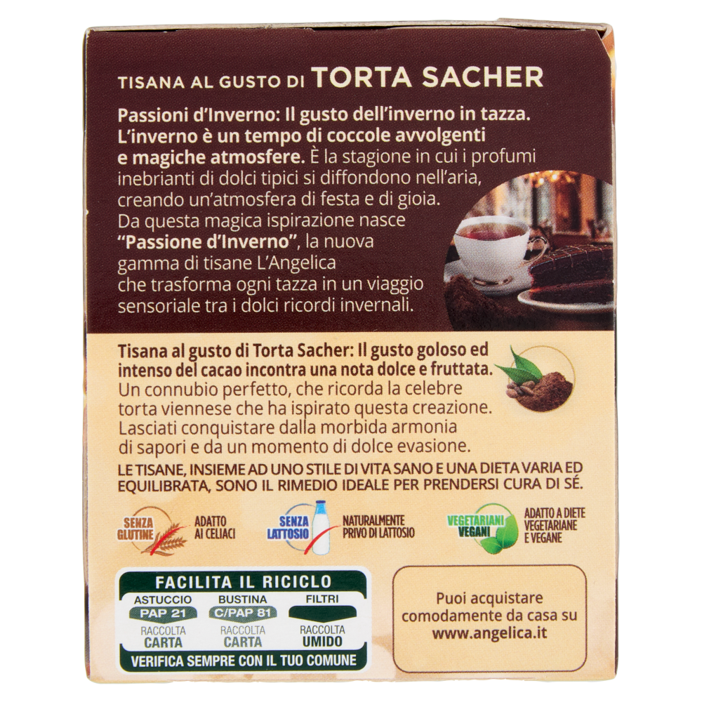 L'Angelica Passioni d'inverno al Gusto di Torta Sacher 15 Filtri 27 g