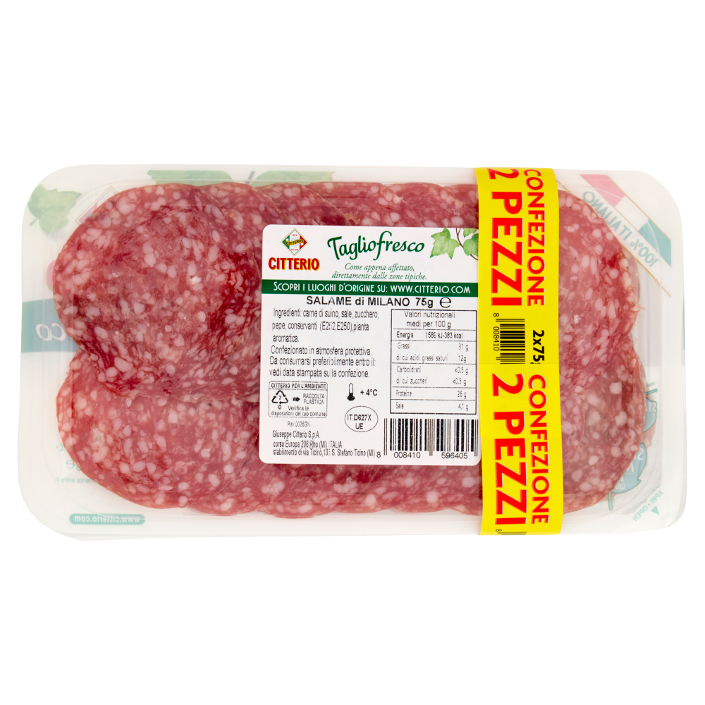 Citterio Tagliofresco il Salame di Milano l'Originale 2 x 75 g