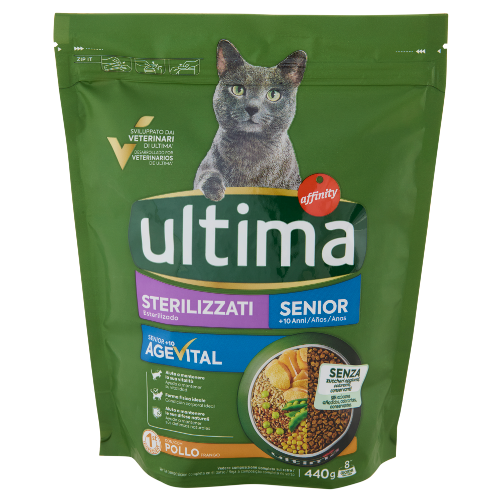 ultima Cat Sterilizzati Senior +10 Anni Agevital con Pollo 440 g