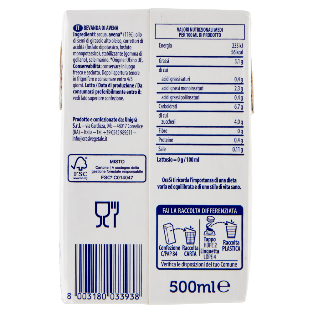 OraSì Barista Avena 500 ml