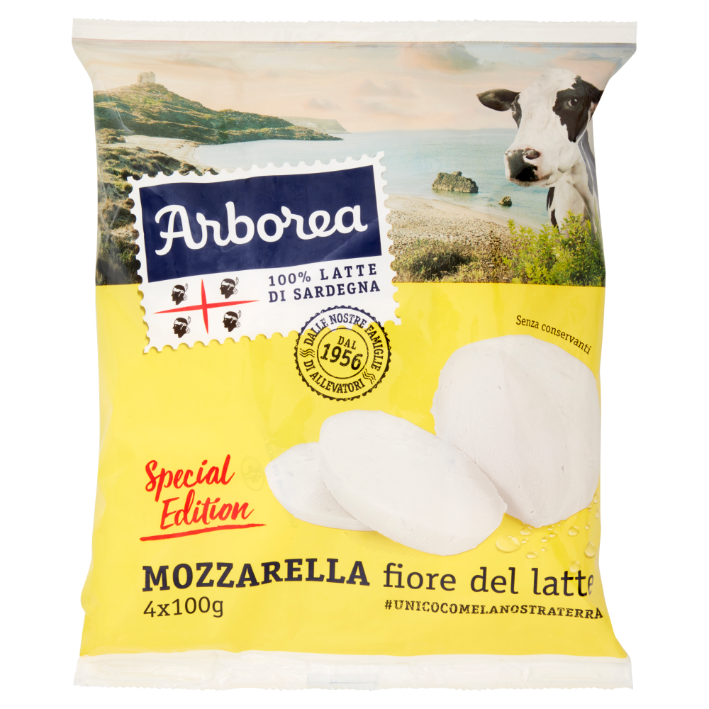 Arborea Mozzarella fiore del latte 4 x 100 g