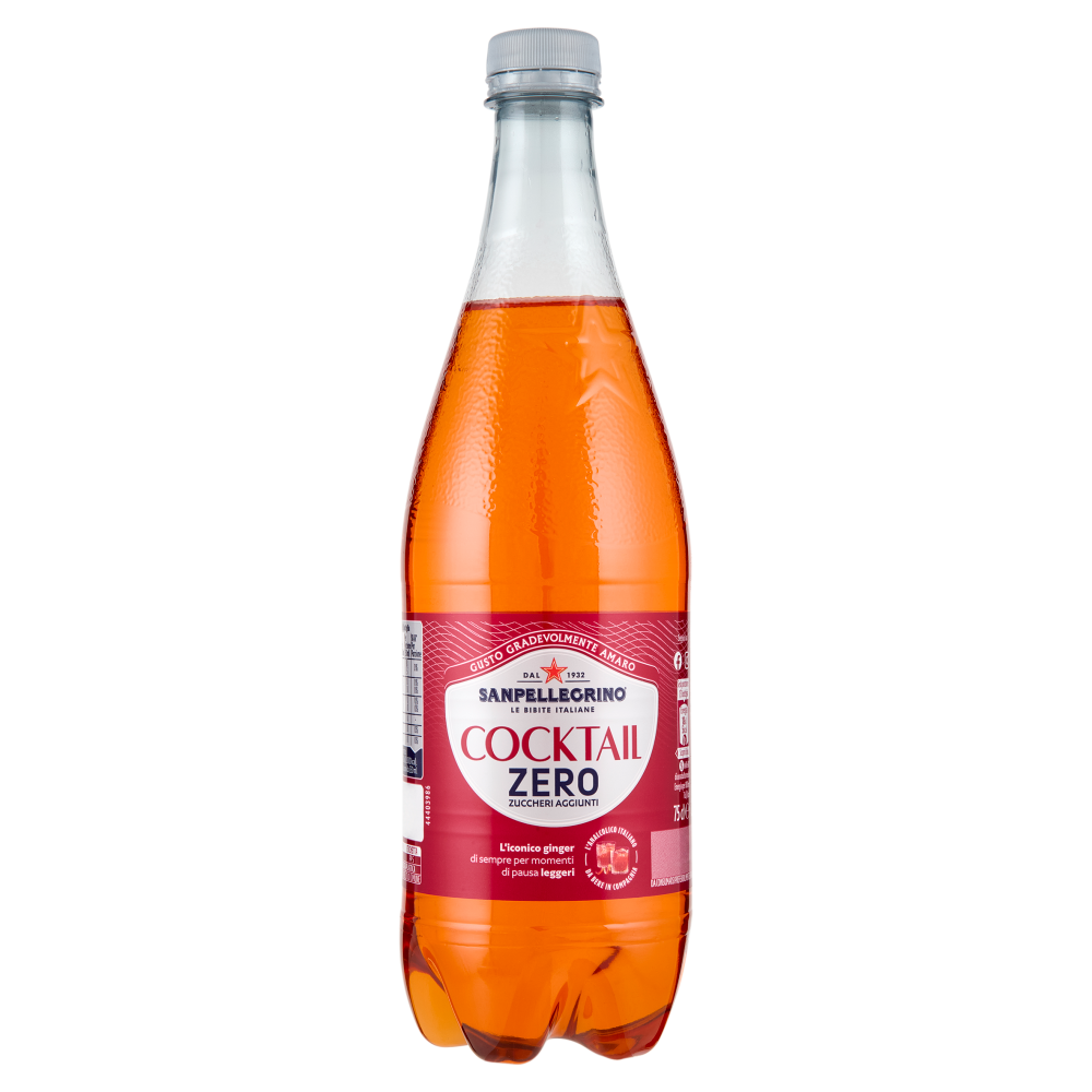 BIBITE SANPELLEGRINO, Bevande Gassate, Cocktail Zero, Pet 75cl