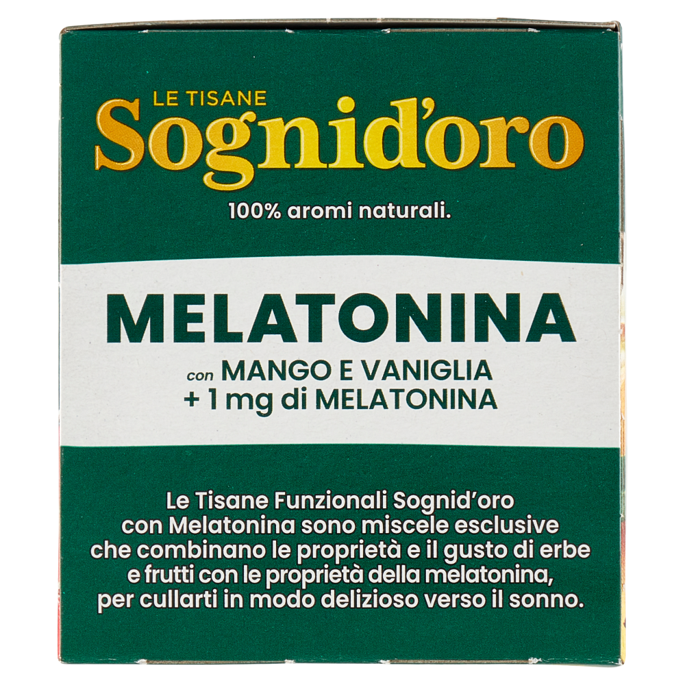Sognid'oro le Tisane Melatonina con Mango e Vaniglia + 1 mg di Melatonina bustine 16 x 2 g