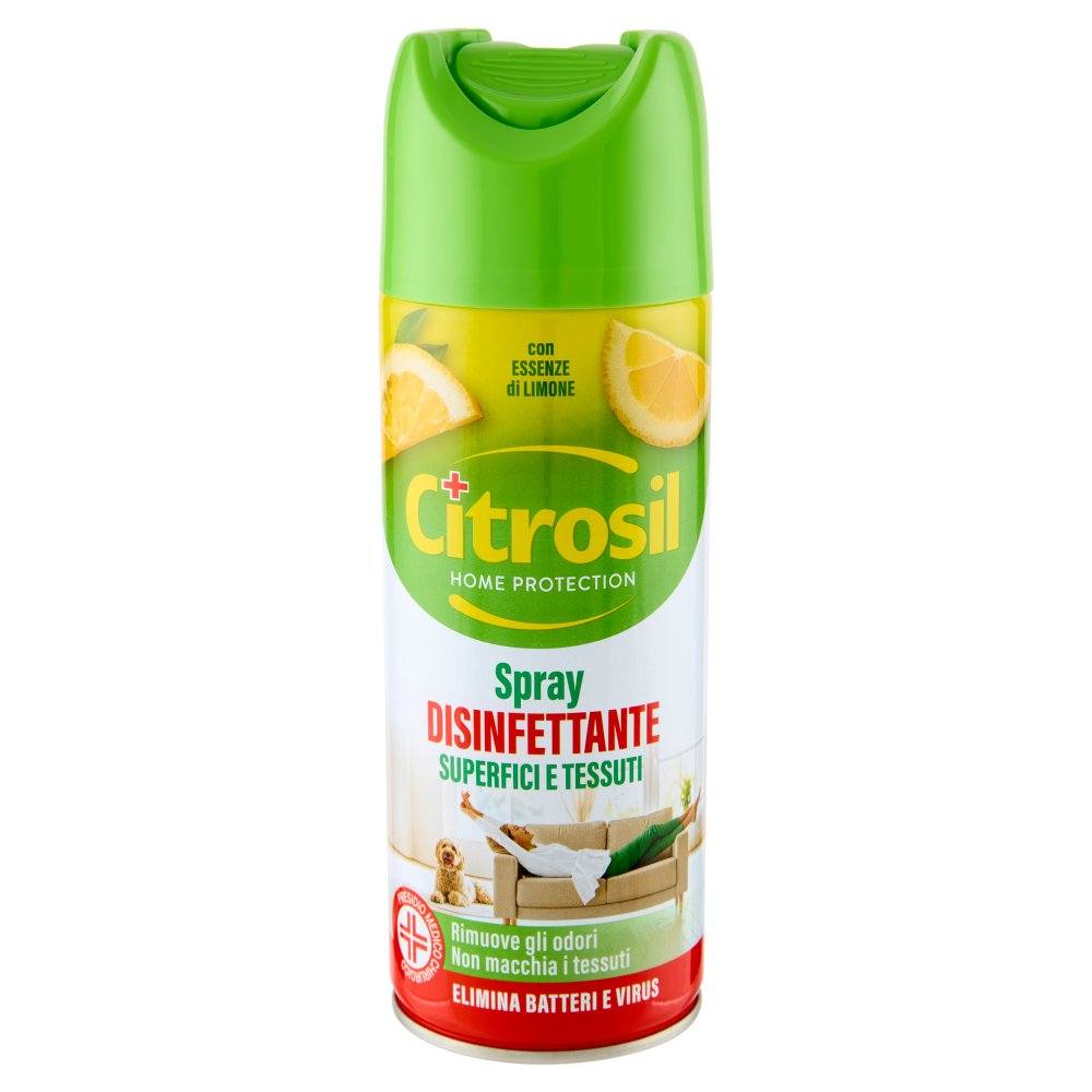 Citrosil Home Protection Spray Disinfettante Superfici e Tessuti con Essenze di Limone 300 ml