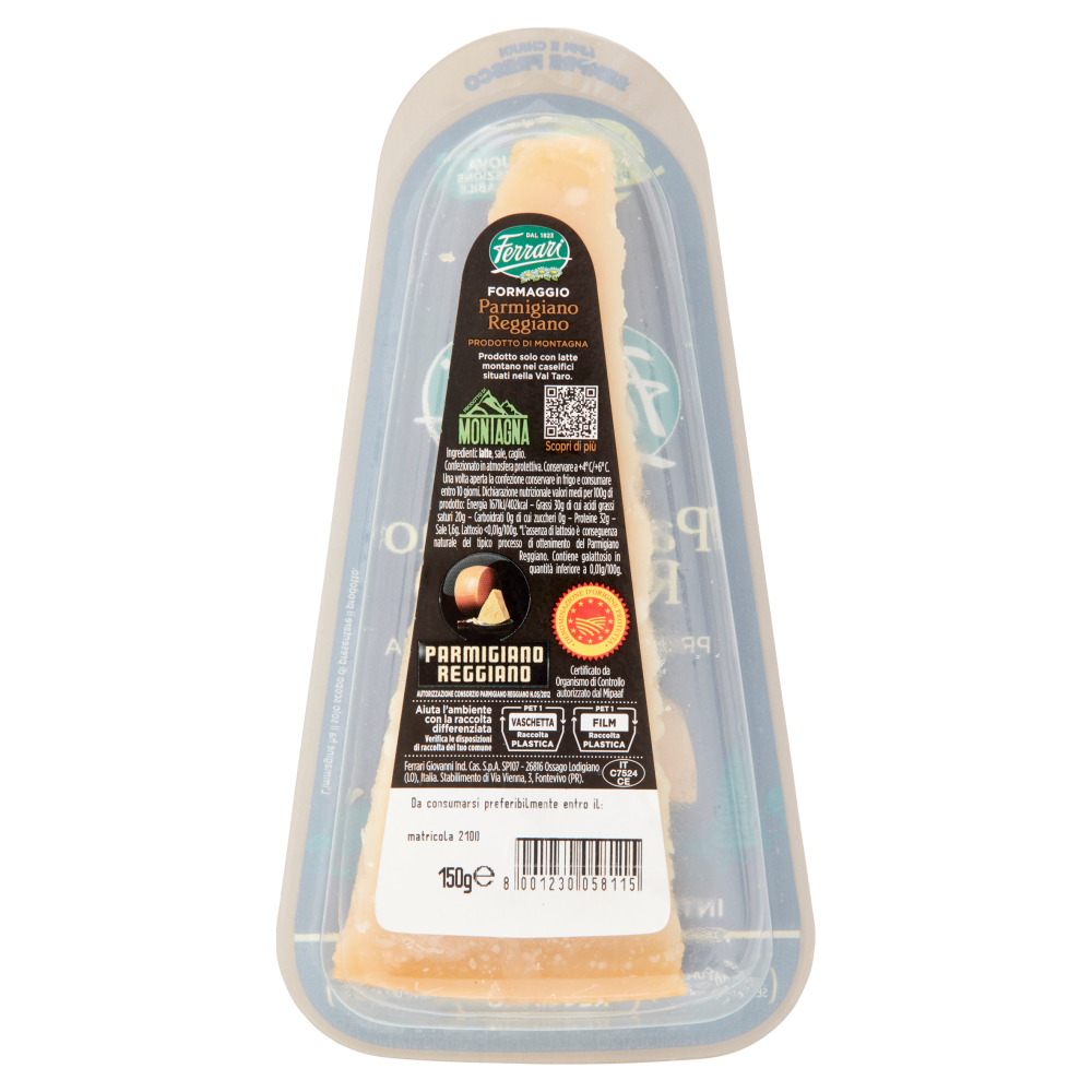 Ferrari&nbsp;Parmigiano Reggiano DOP Prodotto di Montagna Progetto Territorio Oltre 40 Mesi 150g