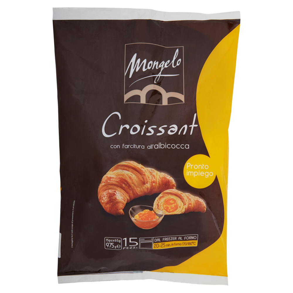 Mongelo Pronto impiego Croissant con farcitura all'albicocca 15 x 65 g