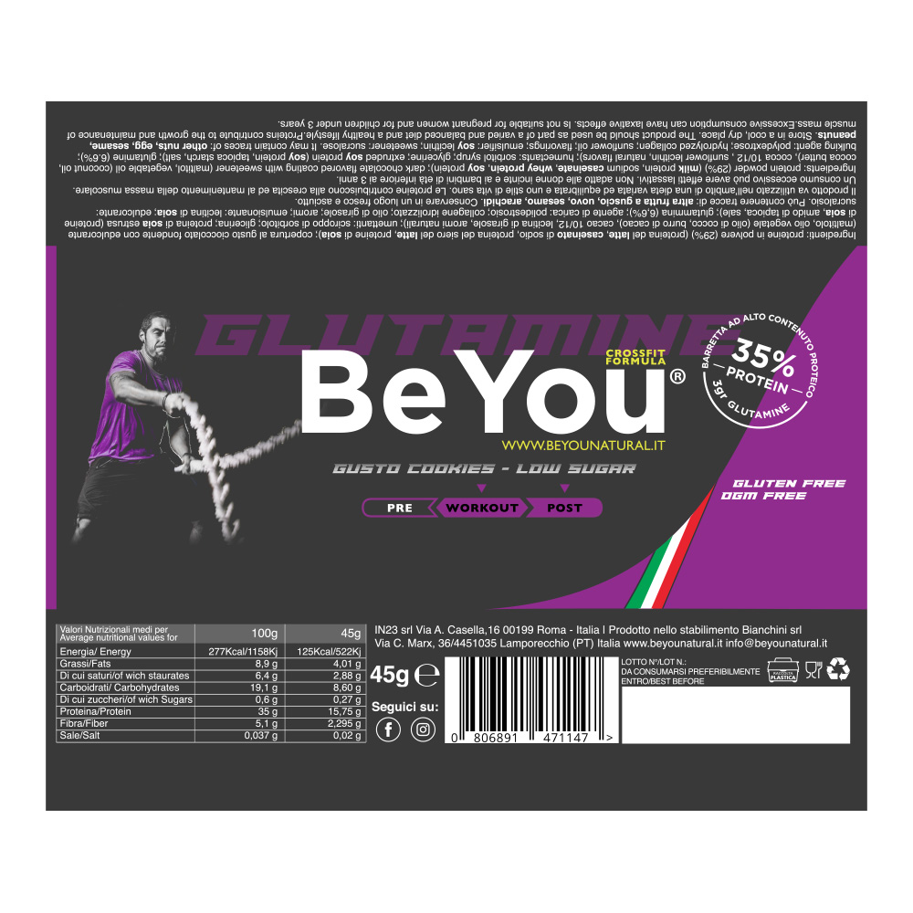 BeYou, CROSSFIT FORMULA Glutamine Gusto Cookie 45 g