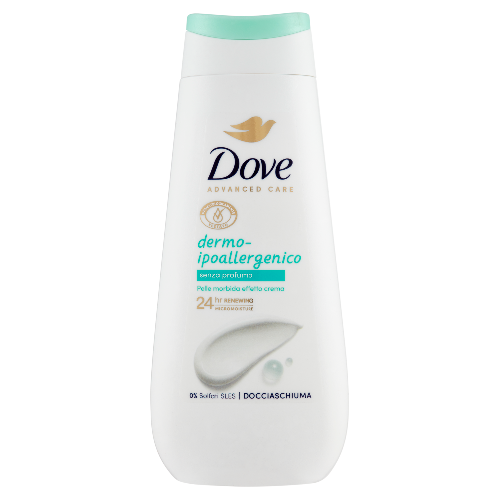 Dove Advanced Care Docciaschiuma dermo-ipoallergenico senza profumo 225 ml