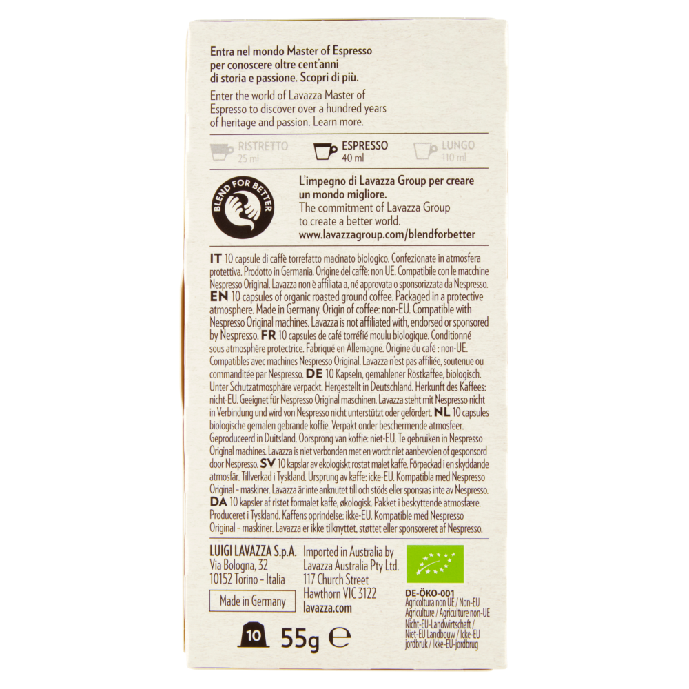 Lavazza iTierra! Bio-Organic For Planet Compatibile con Nespresso Original 10 Capsule 55 g