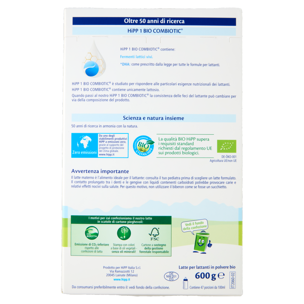 Hipp Bio Combiotic Latte per Lattanti Bio 1 600 g