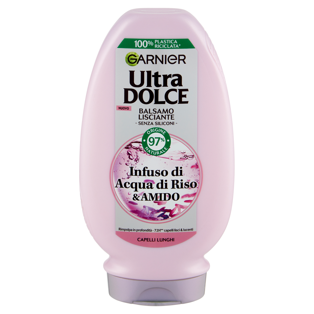 Garnier Ultra Dolce Infuso di Acqua di Riso & Amido, Balsamo Lisciante 200 ml