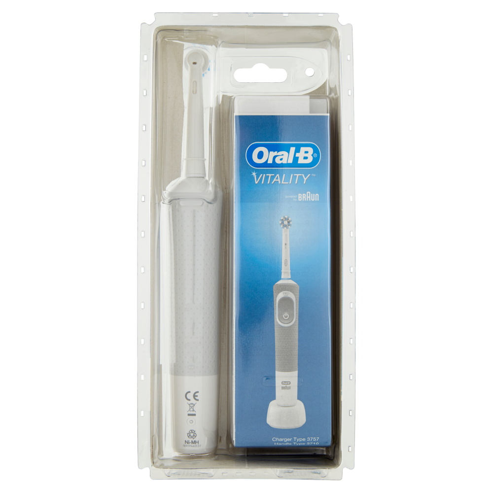 Oral-B Power Spazzolino Elettrico Vitality Timer CrossAction Bianco