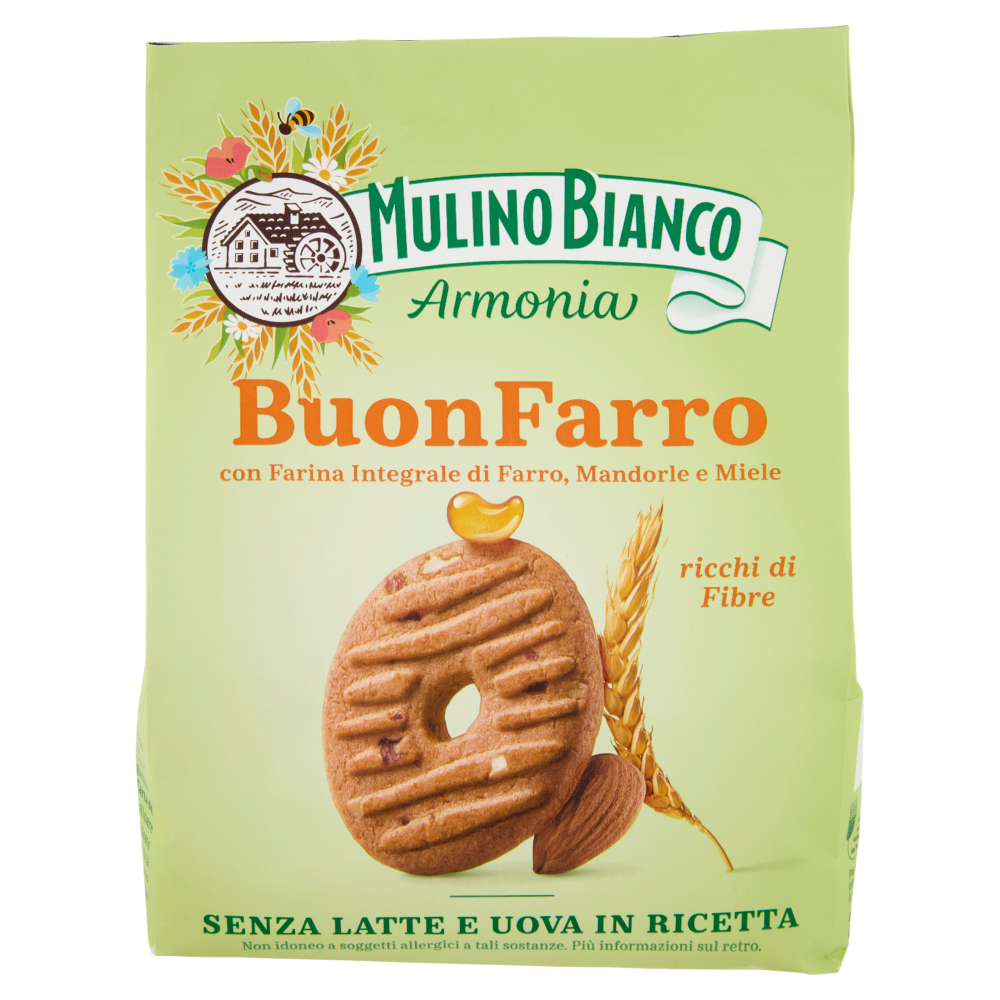 Mulino Bianco Armonia Buonfarro Biscotti Farro Mandorle Miele Senza Latte e Uova 270g