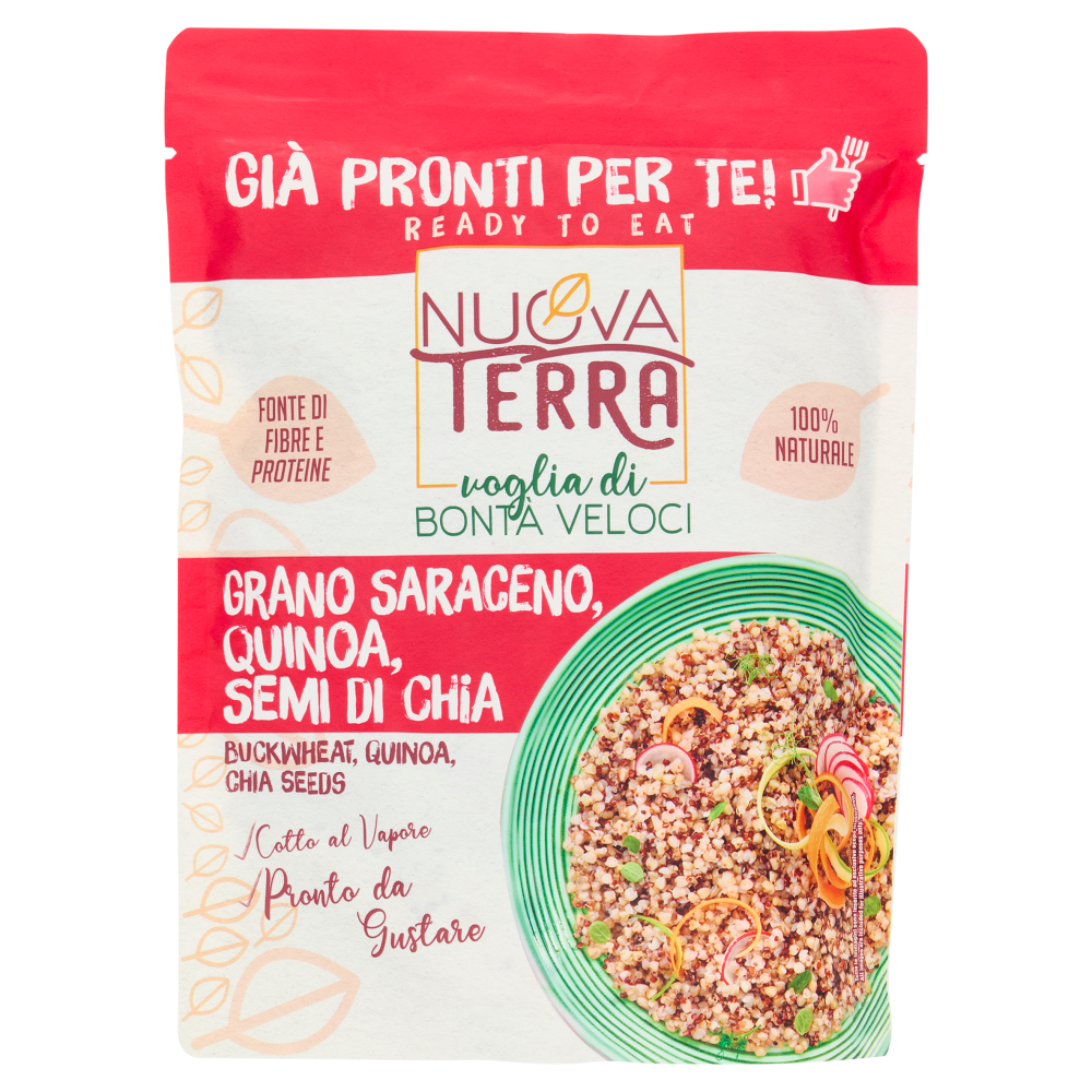 Nuova Terra Gi&agrave; Pronti per Te! Grano Saraceno, Quinoa, Semi di Chia 250 g