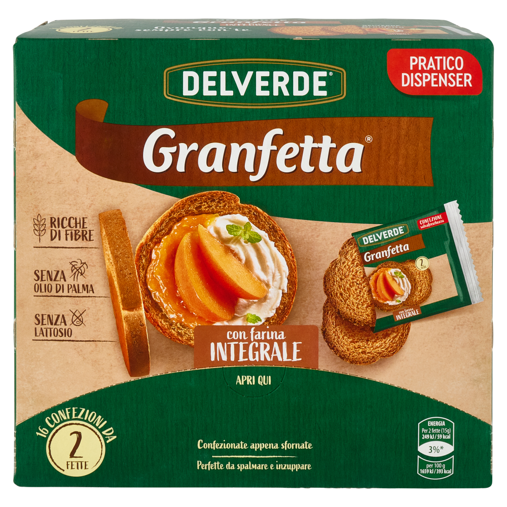 Delverde Granfetta con farina Integrale 16 x 15 g