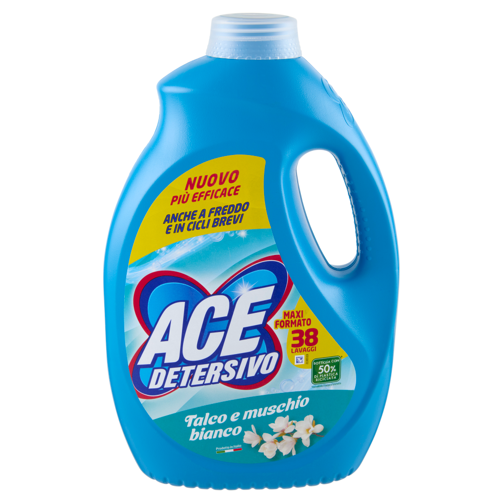 Ace Detersivo Talco e muschio bianco 38 Lavaggi 1900 ml