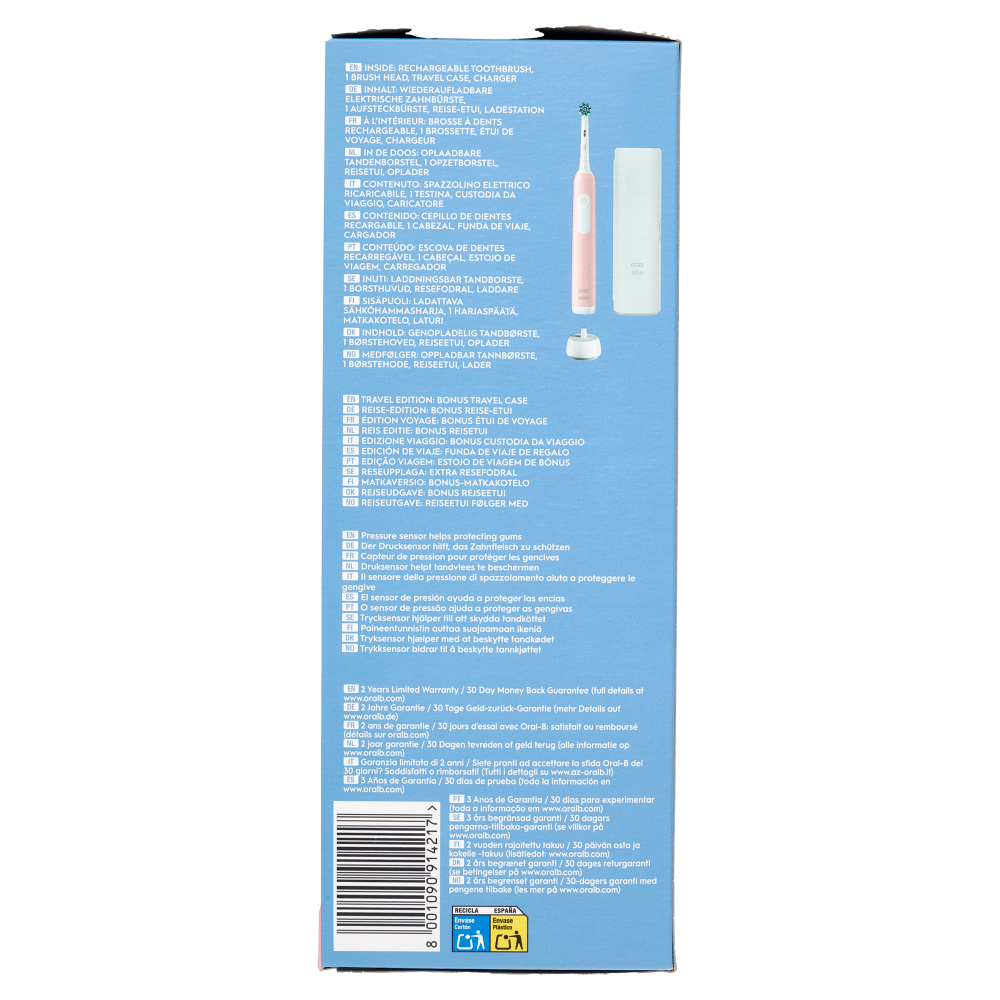 Oral-B Spazzolino Elettrico Denti Ricaricabile Pro Series 1 Pink Travel Edition