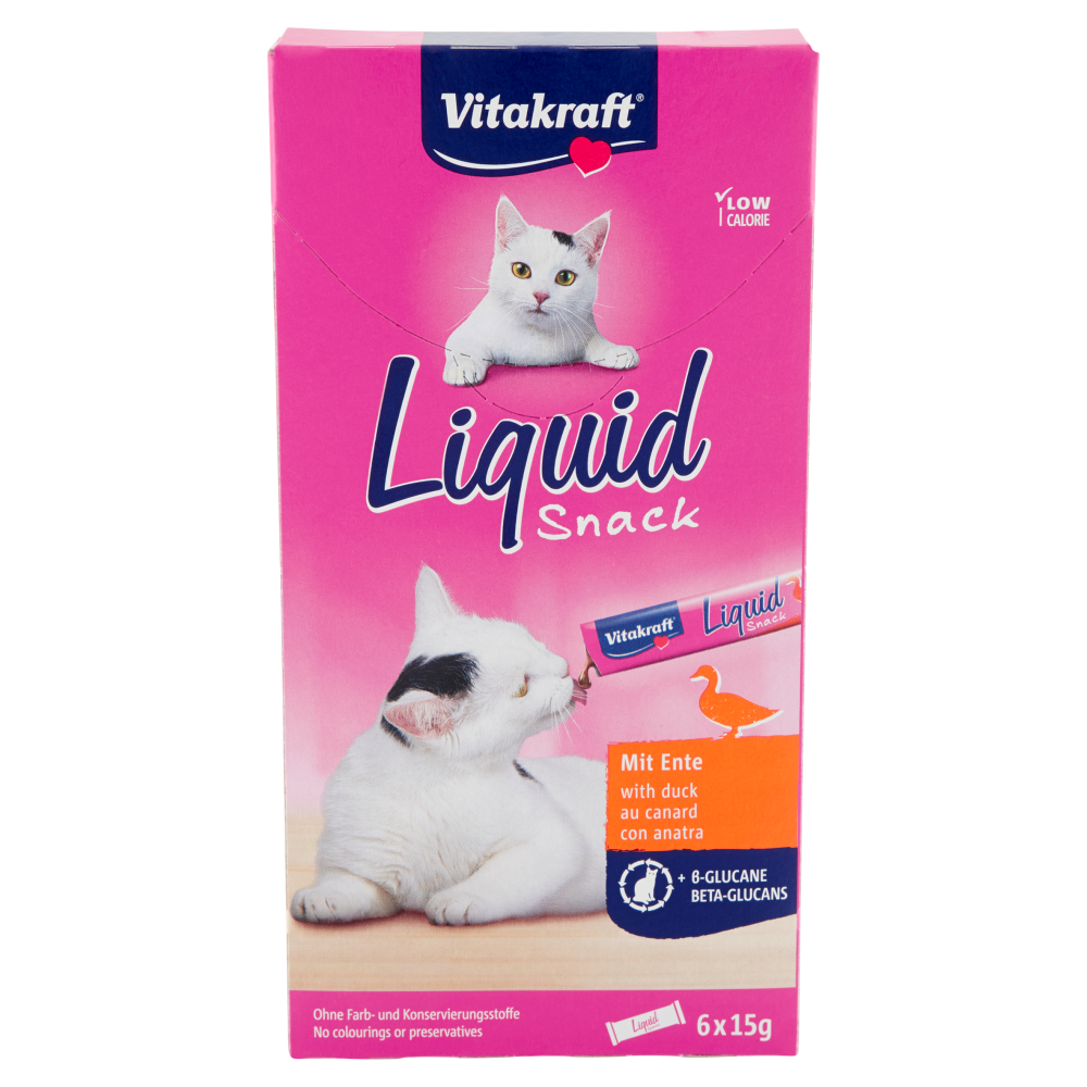 Vitakraft Liquid Snack con anatra + Beta-Glucans 6 x 15 g