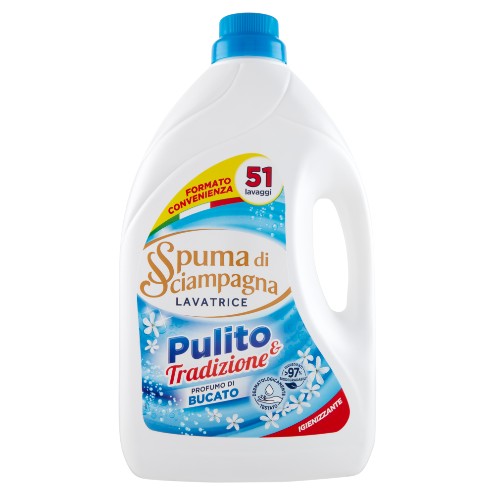 Spuma di Sciampagna Pulito & Tradizione Profumo di Bucato Igienizzante 2550 ml