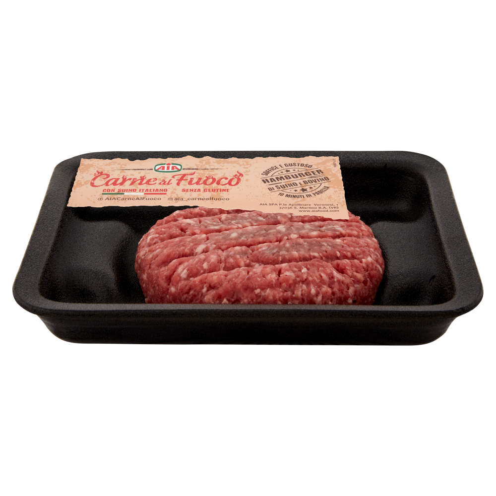Aia Carne al Fuoco Hamburger di Suino e Bovino 0,150 kg