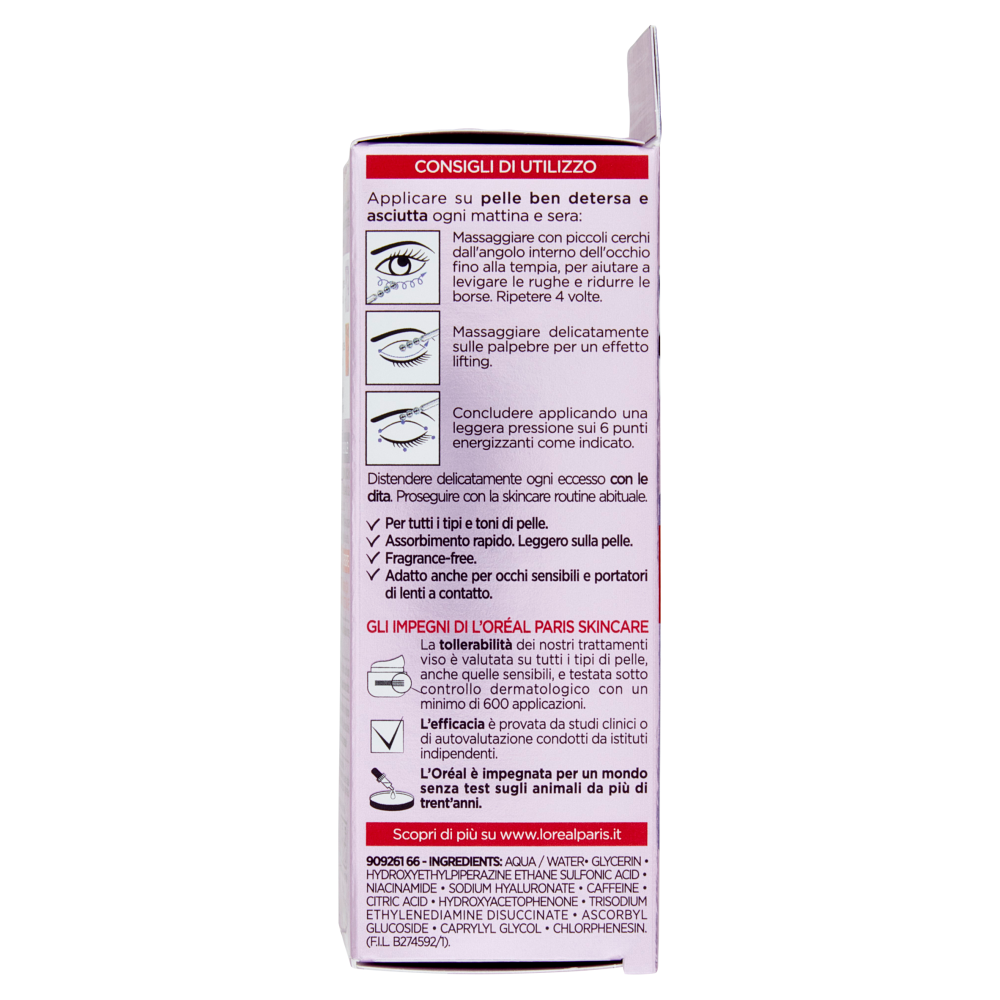 L'Oreal Paris Revitalift Filler Eye Serum,Siero occhi illuminante e rimpolpante 20 ml