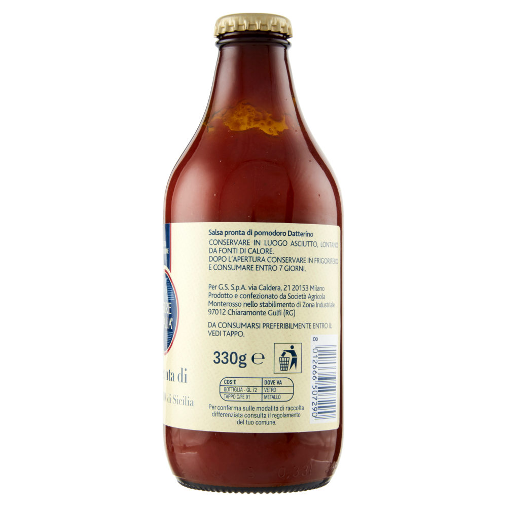 Terre d'Italia Salsa pronta di Datterino di Sicilia 330 g