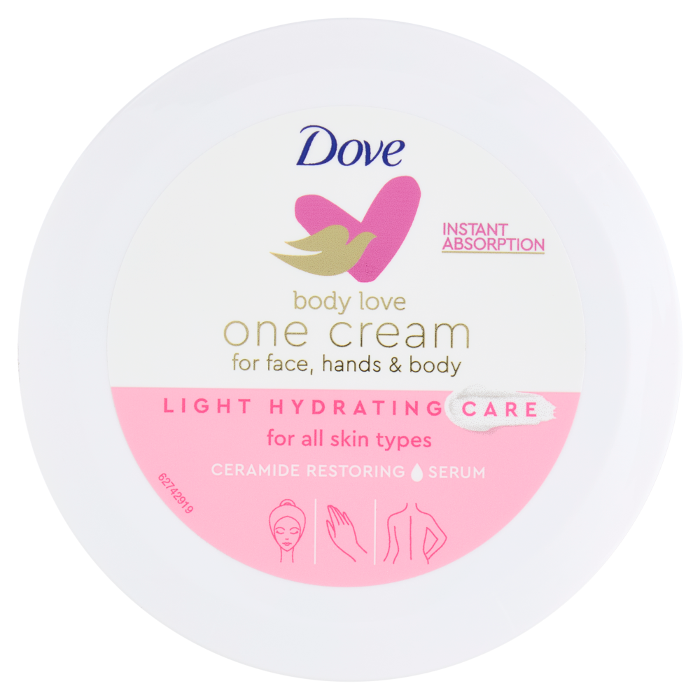 Dove body love one cream for face, hands & body Light Hidrating Care for all skin types 250 ml