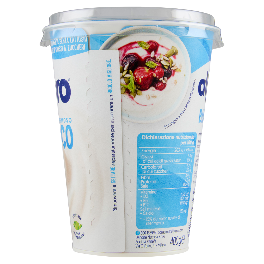ALPRO Alternativa Vegetale allo Yogurt, Bianco, a base di Soia, basso in Grassi, No Lattosio, 400g