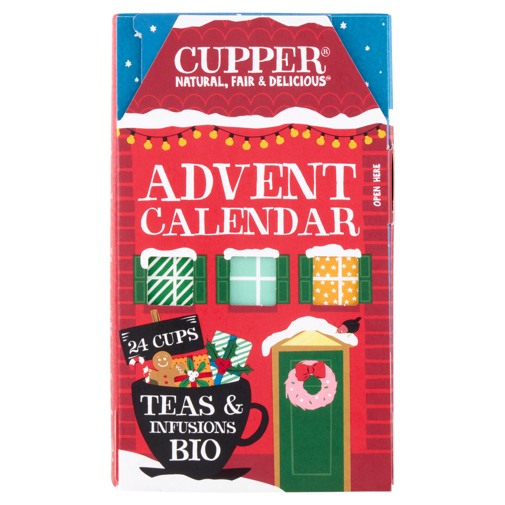 CUPPER Calendario dell'Avvento Biologico, Cofanetto Assortito di 12 tè e infusi, 24 Bustine 47 g