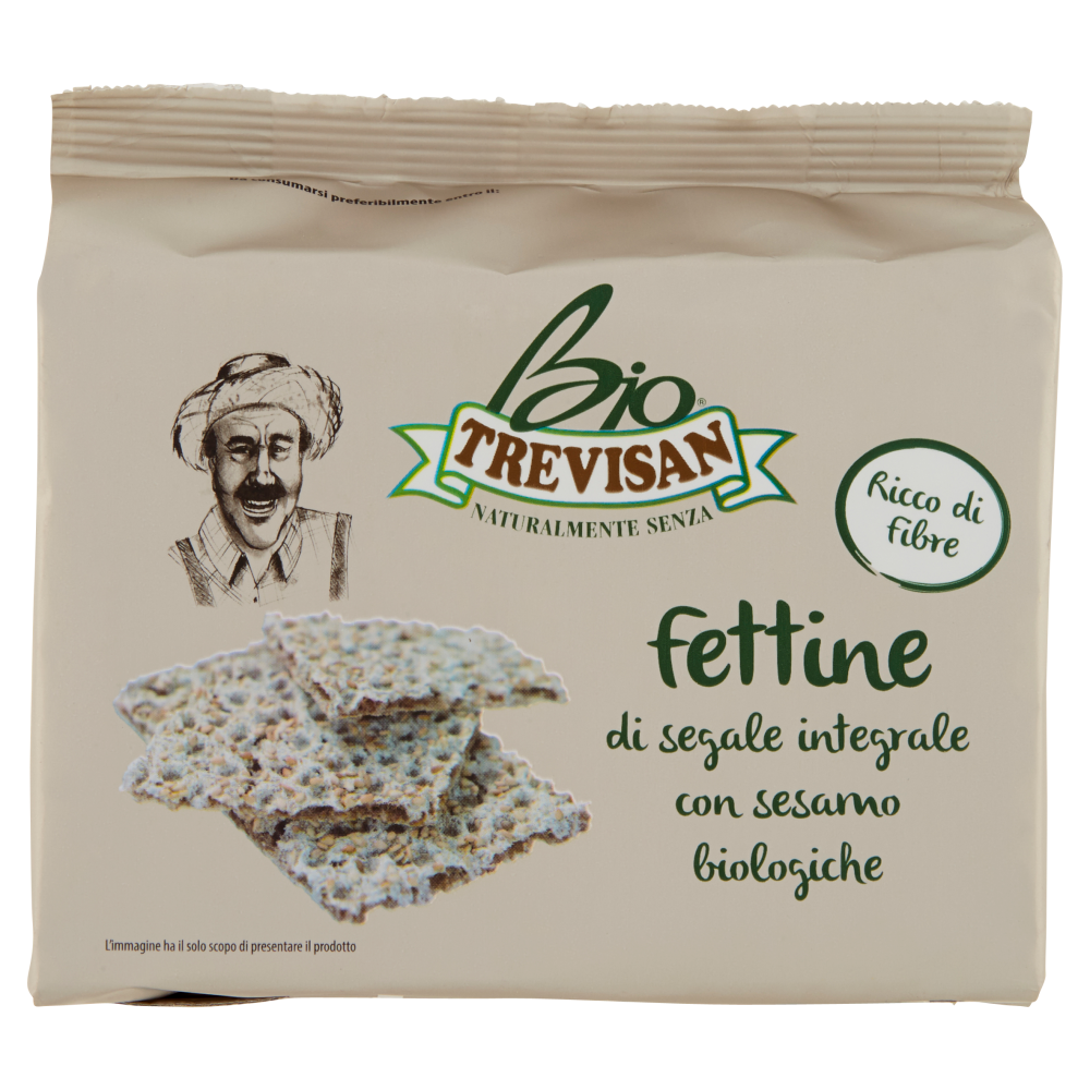 Trevisan Bio fettine di segale integrale con sesamo biologiche 200 g