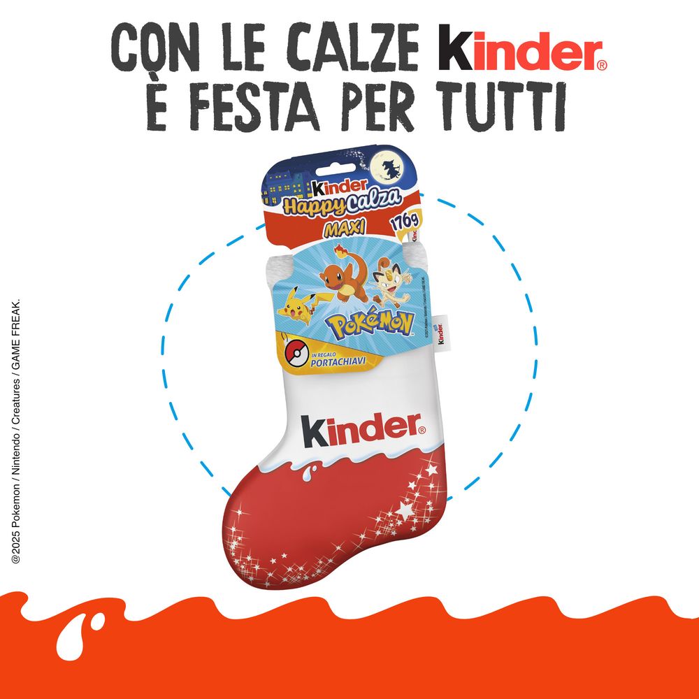 Kinder Happy Calza Maxi Pok&eacute;mon 7 pezzi 176 g