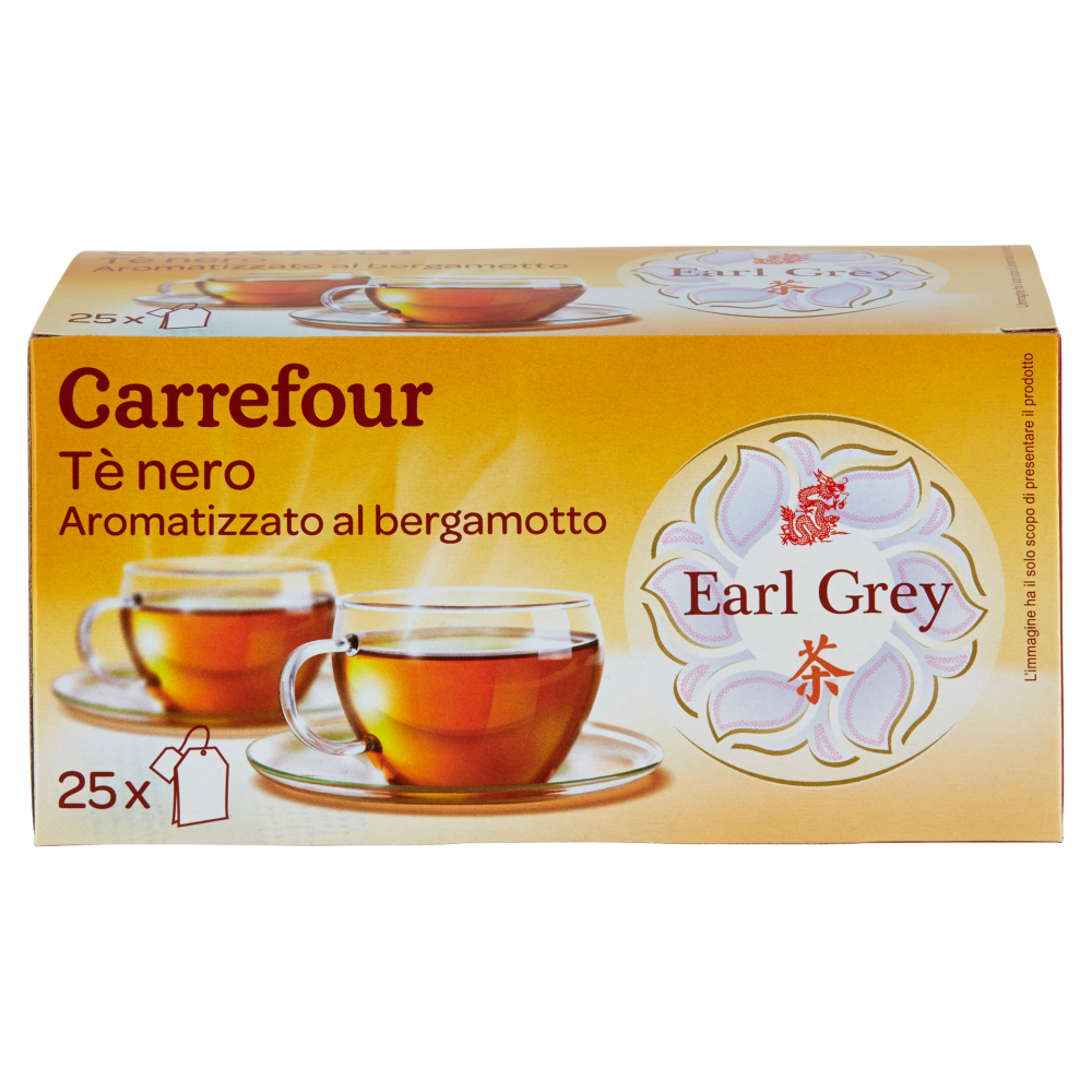 Carrefour Earl Grey Tè nero aromatizzato al bergamotto 25 filtri 43,75 g