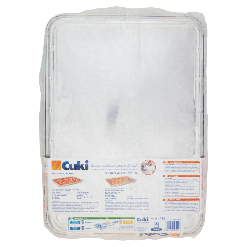 Cuki Cuoce Teglie Forno Extra Alluminio alto spessore 16 Porzioni 2 pz