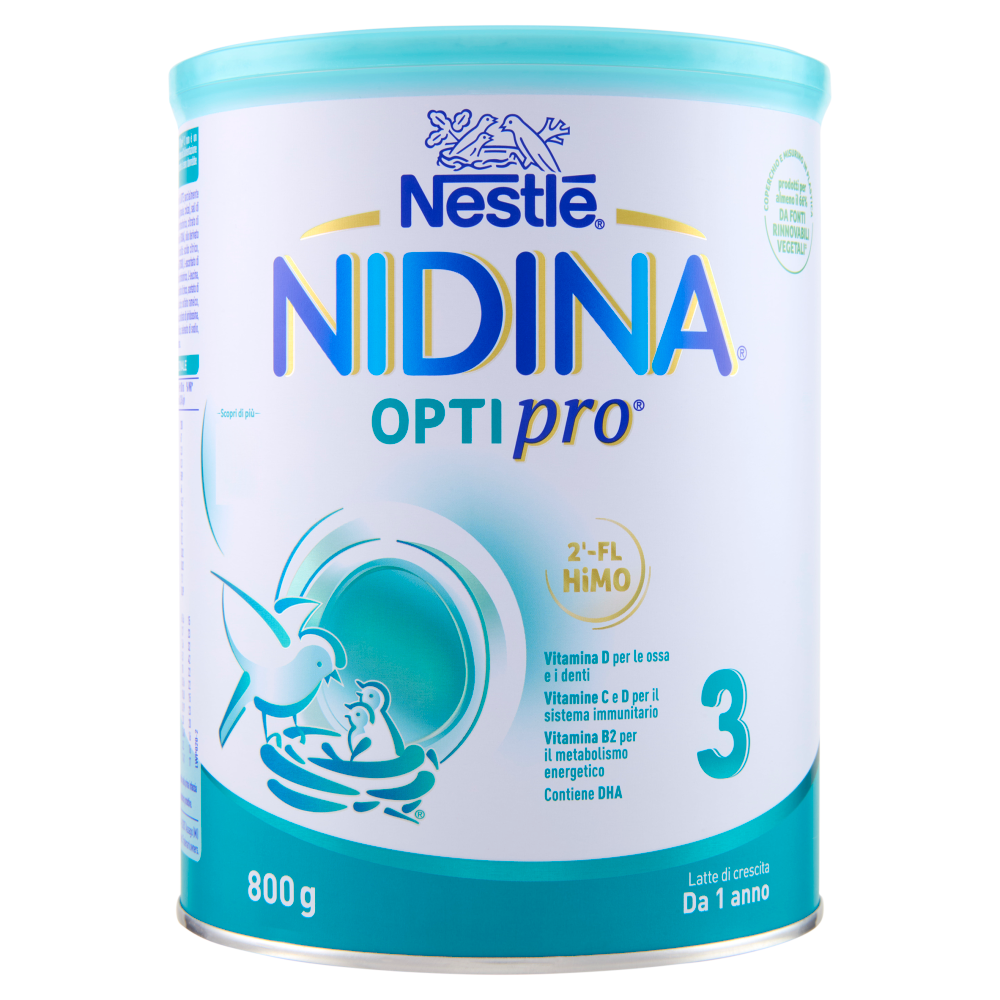 NESTLÉ NIDINA Optipro 3 Latte di crescita in polvere per bambini da 1 anno Latta 800g
