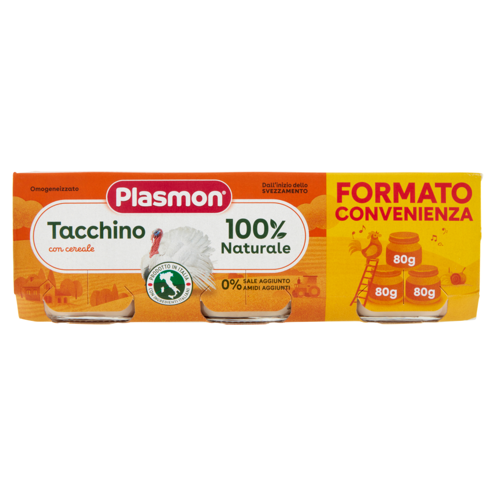 Plasmon Omogeneizzato Tacchino con cereale 3 x 80 g