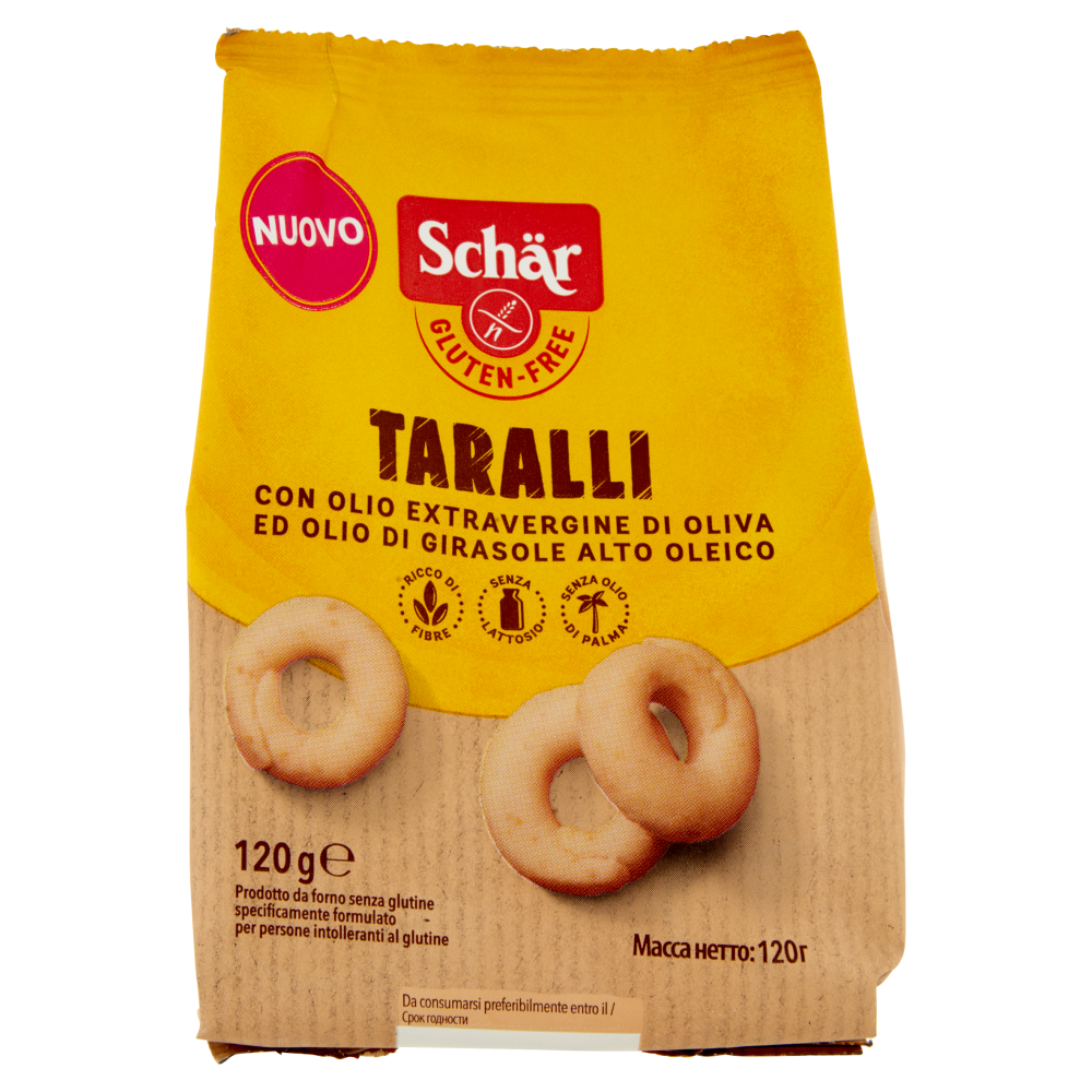 Schär Taralli con Olio Extravergine di Oliva ed Olio di Girasole Alto Oleico 120 g