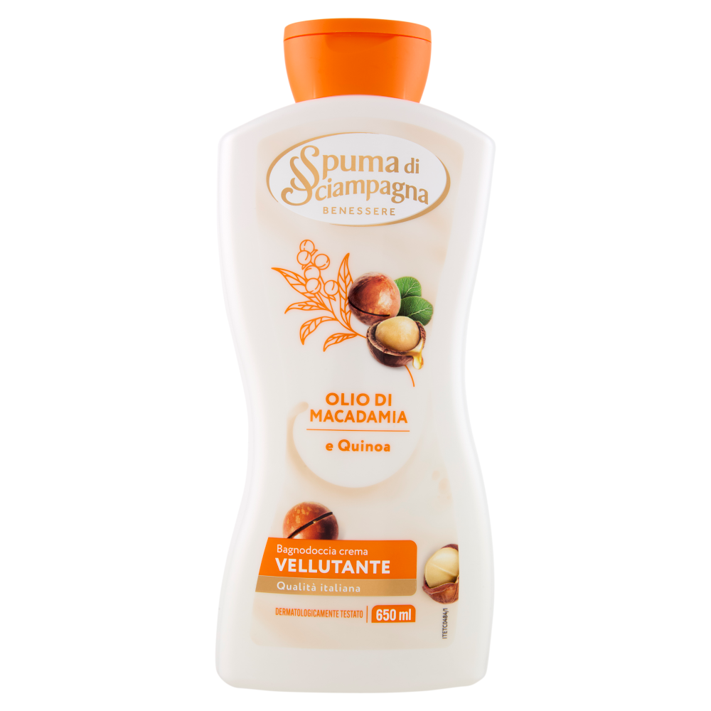 Spuma di Sciampagna Benessere Olio di Macadamia e Quinoa Bagnodoccia crema Vellutante 650 ml