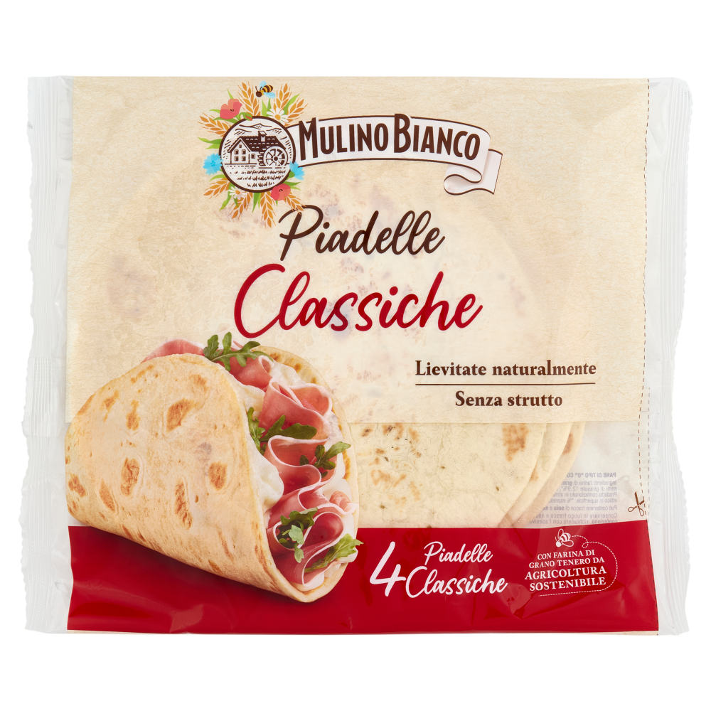 Mulino Bianco Piadelle Classiche Ideale per Piadina 4pz 300g