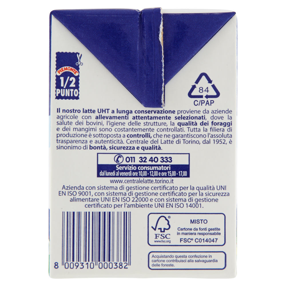 Centrale del Latte di Torino Piemonte Intero a Lunga Conservazione 500 ml