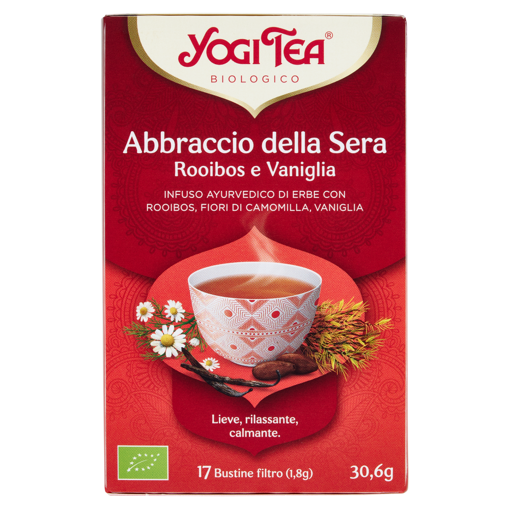 Yogi Tea Abbraccio Della Sera Bio infuso ayurvedico di erbe, rooibos fiori camomilla vaniglia 30,6g