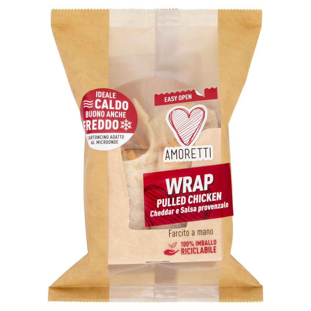 Amoretti Wrap Pulled Chicken Cheddar e Salsa provenzale 160 g