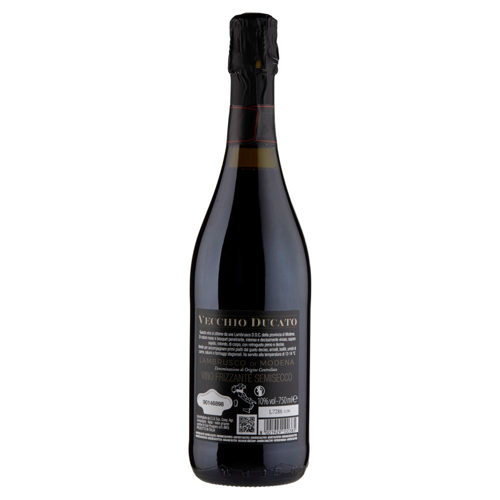 Civ&Civ Vecchio Ducato Lambrusco di Modena DOC Semisecco Scuro 750 ml