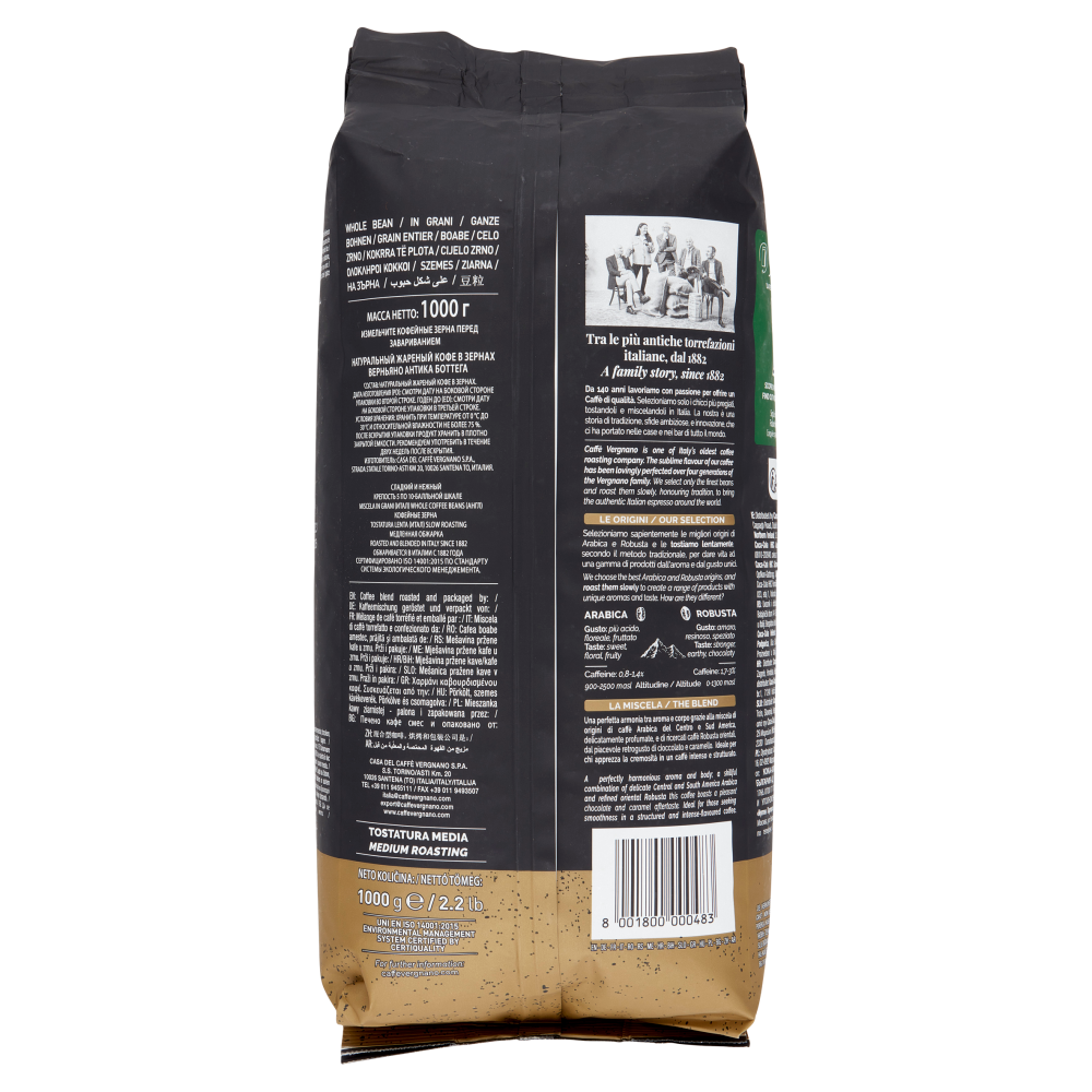 Caff&egrave; Vergnano 1882 Anticabottega Miscela Oro Caff&egrave; in Grani 1000 g
