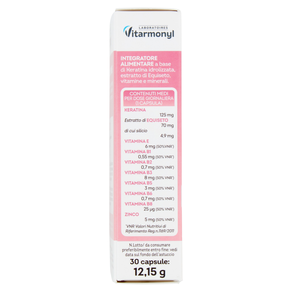 Laboratoires Vitarmonyl Keratina Capelli e Unghie Forza e lucentezza 30 Capsule 12,15 g
