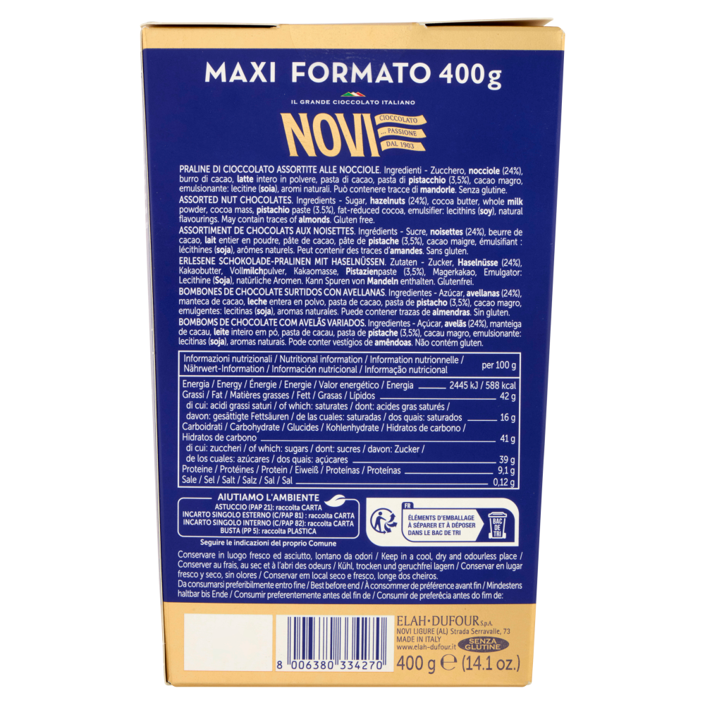 Novi Cuadro Assortito Classico - Noir - Pistacchio 400 g