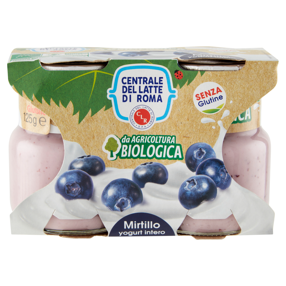 Centrale del Latte di Roma Mirtillo yogurt intero da Agricoltura Biologica 2 x 125 g