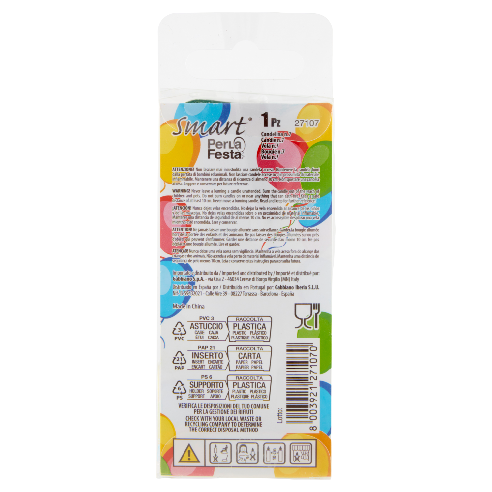 Smart PerLa Festa Candelina Numerale 7 1 pz